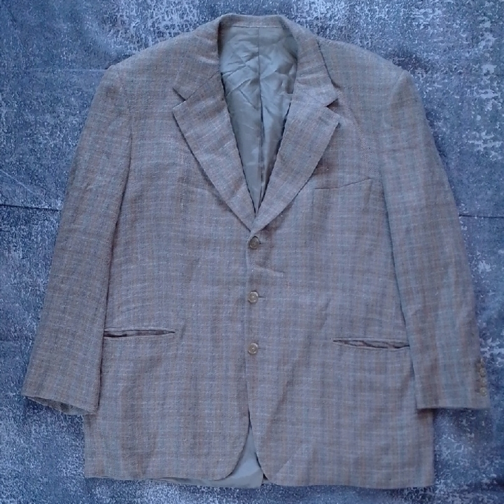 Vintage Ermenegildo Zegna Classic Tan Men's Blazer WOOL BLEND